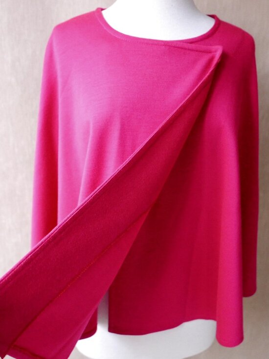 Handmade Jackets & Blazers - Handmade Bright Pink Lightweight Knit Cape | Size M